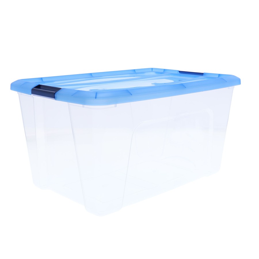 Iris Topbox Opbergbox 45L 57.5x39x30 cm Blauw/Transparant