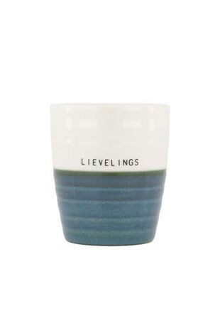 Zusss Koffiemok Lievelings Blauw Wit