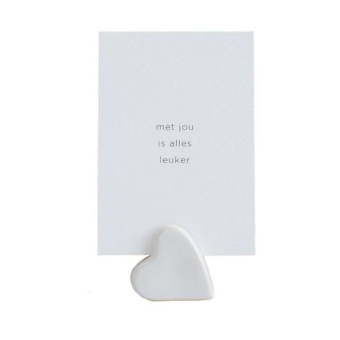 LEEFF - Kaarthouder in hartvorm CLAIRE met kaartje - Met jou is alles leuker - in geschenkzakje