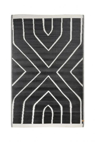 Zusss buitenkleed grafisch patroon 120x180cm zwart
