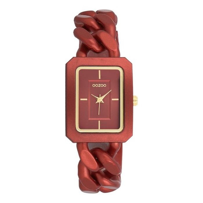 OOZOO Timepieces - Rode OOZOO horloge met rode schakelarmband - C11277